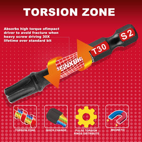 GEINXURN T25 Torx bit supports tough fastenings with stability