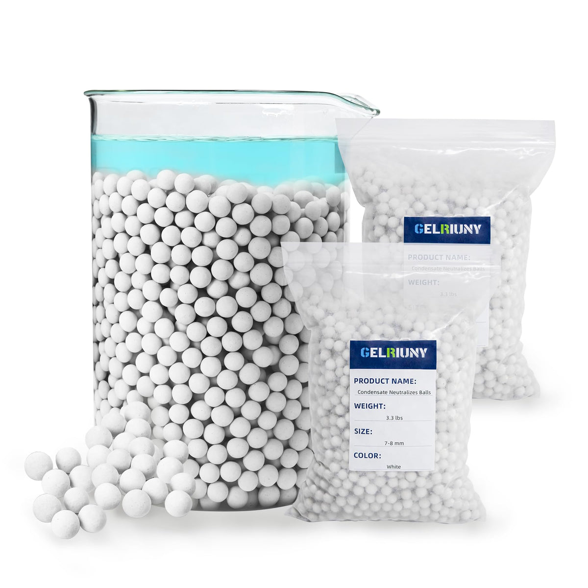 GELRIUNY condensate neutralizer two-pack bags for reliable dosing and easy storage