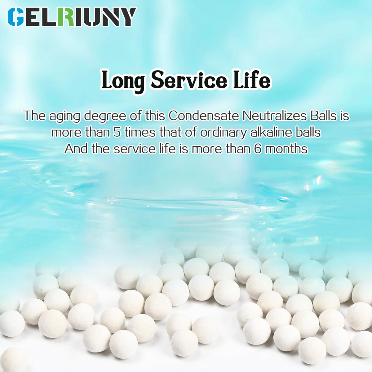 GELRIUNY slow-release technology highlighting long service life.