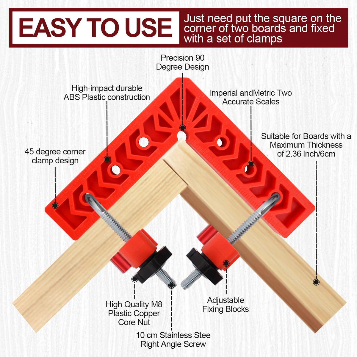 GemCity 6-inch 90-degree square enables sturdy corners in boxes.