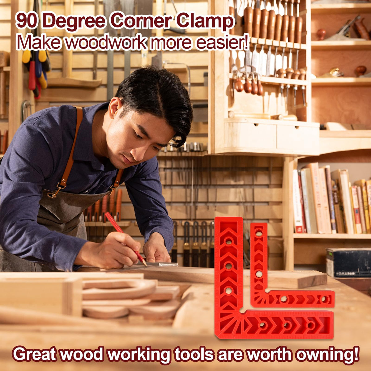 GemCity woodworking clamps securely hold pieces for accurate joint setup.