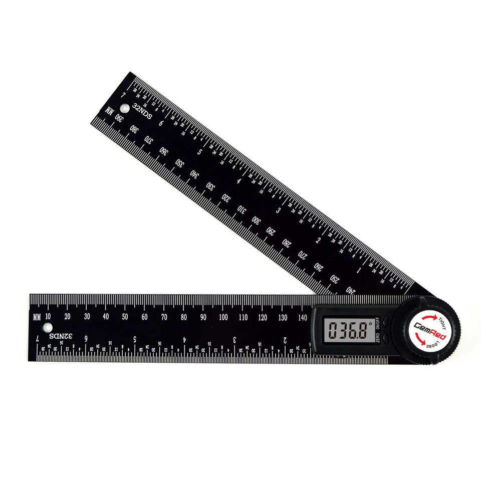 GemRed 82305 aluminum digital angle finder protractor front view with crisp display for precise readings