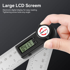 GemRed 82305 digital angle finder side view with locking knob for quick resets.