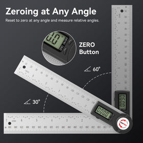 GemRed 82305 stainless steel protractor with laser etched scale for durable readings.