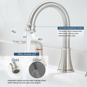 GENBONS brushed nickel finish resists fingerprints and stains for easy maintenance.