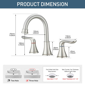 GENBONS double-handle faucet with ceramic cartridge delivers smooth long-lasting performance.