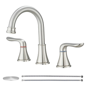 GENBONS widespread brushed nickel 8-in faucet highlights dual handles for precise control.