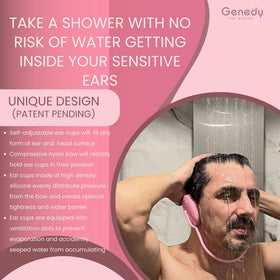 Genedy ear covers providing heat protection during blow dry styling
