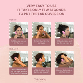 Genedy pink ear covers offer a snug, comfortable fit