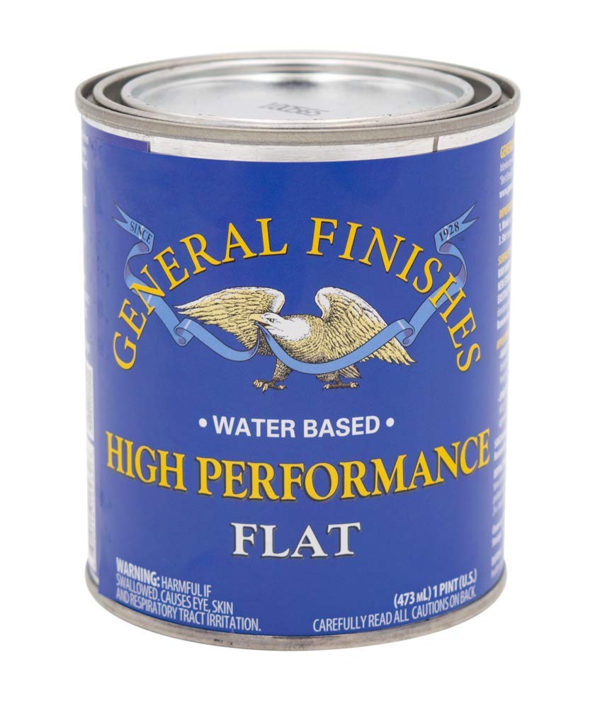 General Finishes High Performance water-based topcoat on flat finish for interior protection.