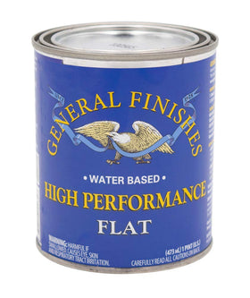 General Finishes High Performance water-based topcoat on flat finish for interior protection.