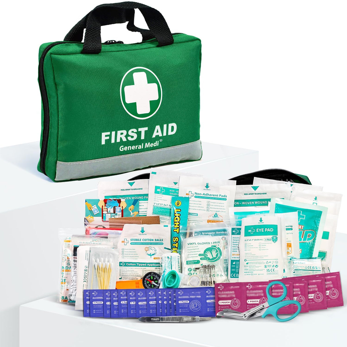 General Medi first aid kit with night reflective design helps quick finding in low light