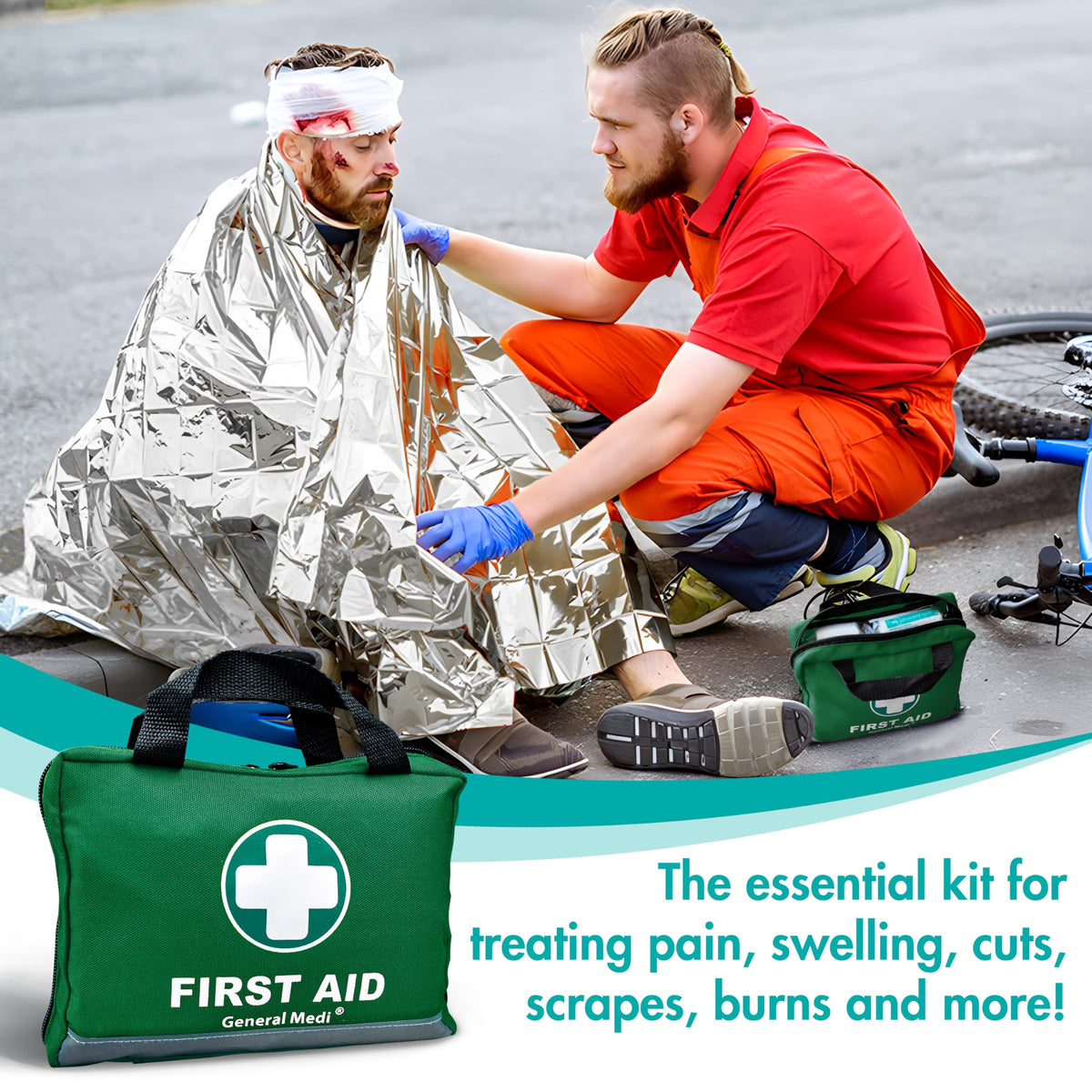 General Medi portable first aid bag keeps contents organized for quick access