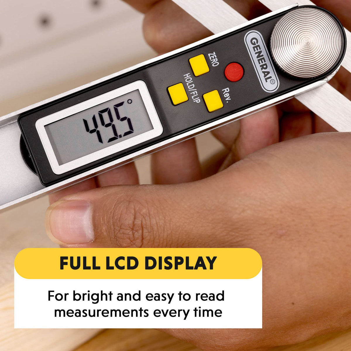 General Tools 8-inch stainless blade ensures durable, repeatable measurements on projects