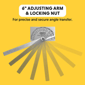 General Tools angle finder with knurled nut locks measurement accurately.