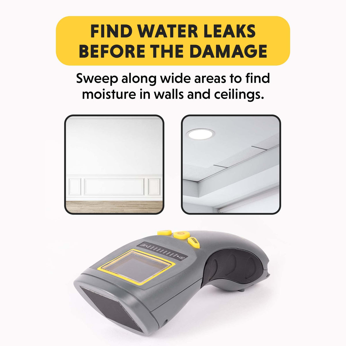 General Tools MM8 depth reach up to 19mm under surface for hidden moisture.