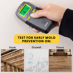 General Tools MMD4E with stainless steel pins inserted into wood for precise moisture reading