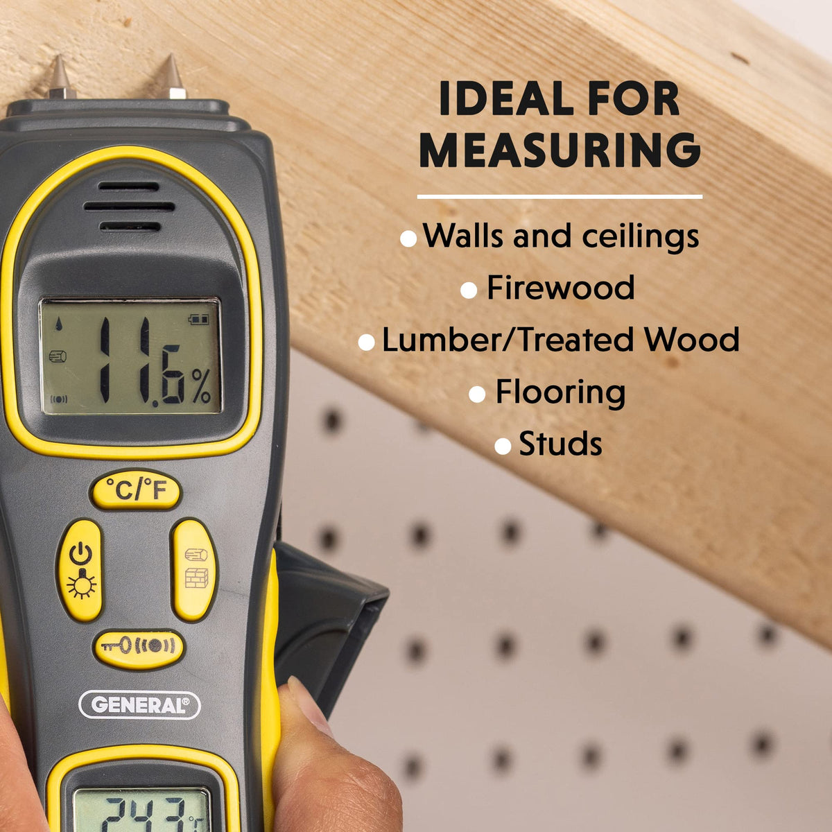 General Tools MMH800 pinless flat pad sensor for larger area readings.