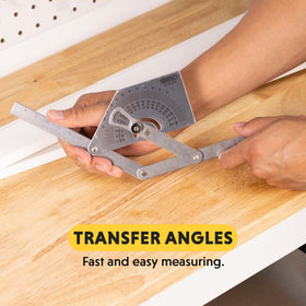 GeneralTools Protractor ideal for construction, cabinet making, and carpentry layouts.