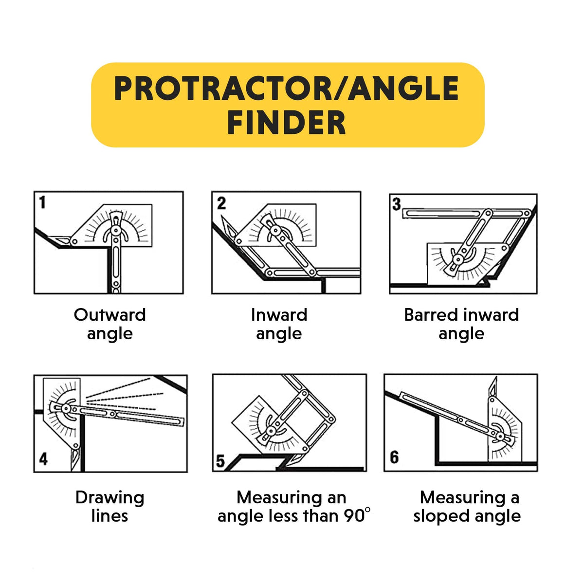 General Tools Protractor transfers measurements accurately in interior and exterior projects.
