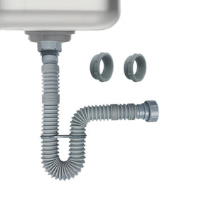 Generic 1-1/2 inch flexible sink drain pipe for versatile installation and leak protection