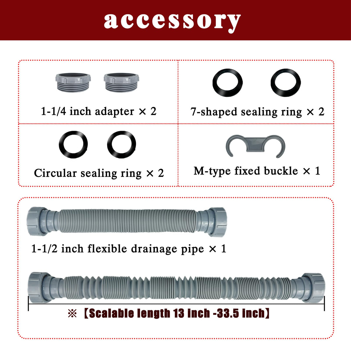 Generic 1-1/4 inch adapter included for flexible compatibility