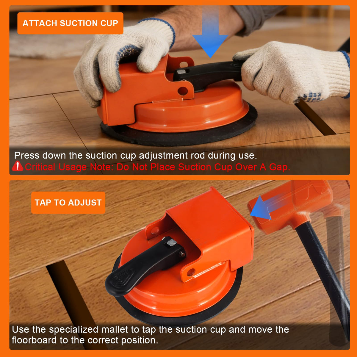 Generic 2026 Floor Gap Fixer Tool's compact orange design fits tight spaces.