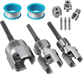 Generic 2026 pipe thread cutting tool demonstrates internal and external threading for PVC pipes.