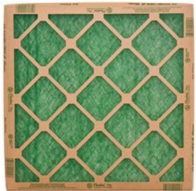 Generic 20x20x1 fiberglass air filter side view showing compact size compatibility.