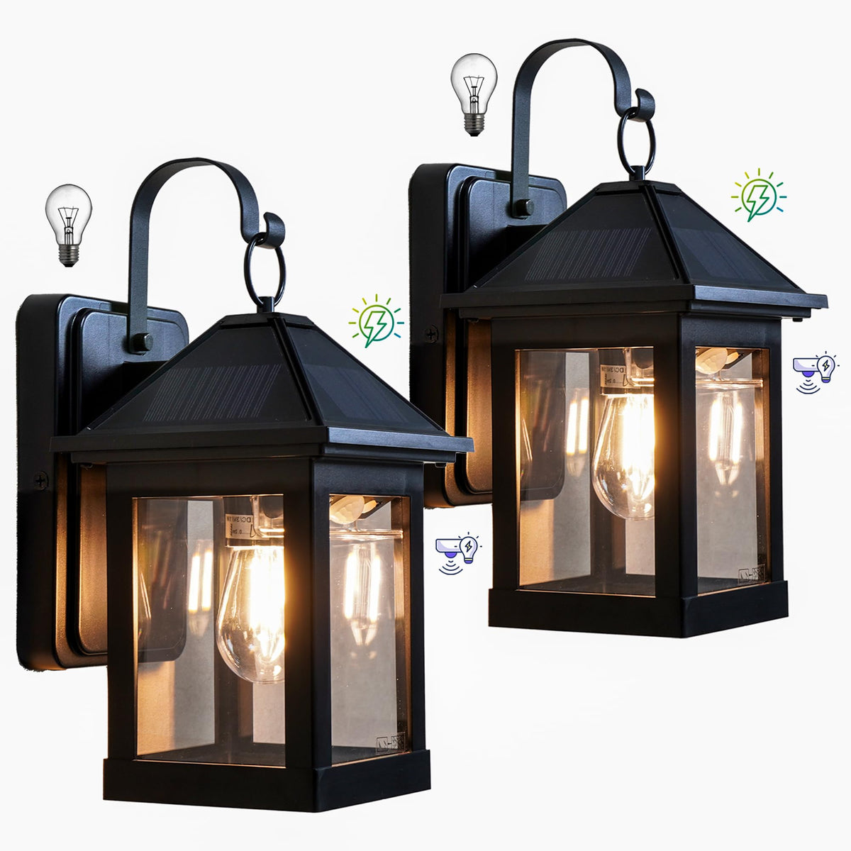 Generic 2Pack solar wall lights brighten the fence and front door for safer entry