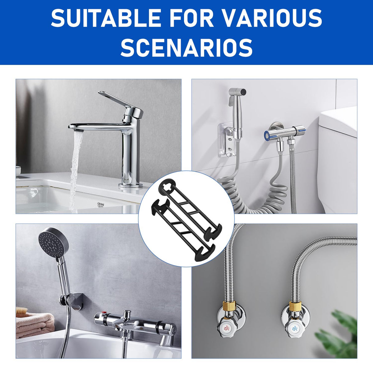 Generic 2Pcs Multifunctional Sink Wrench supports home repairs and emergencies.