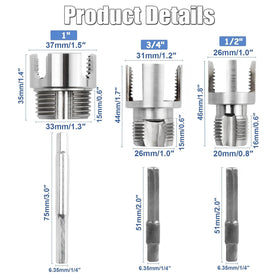 Generic 3Pcs PVC Pipe Threader Kit dies assembly for precise sizes