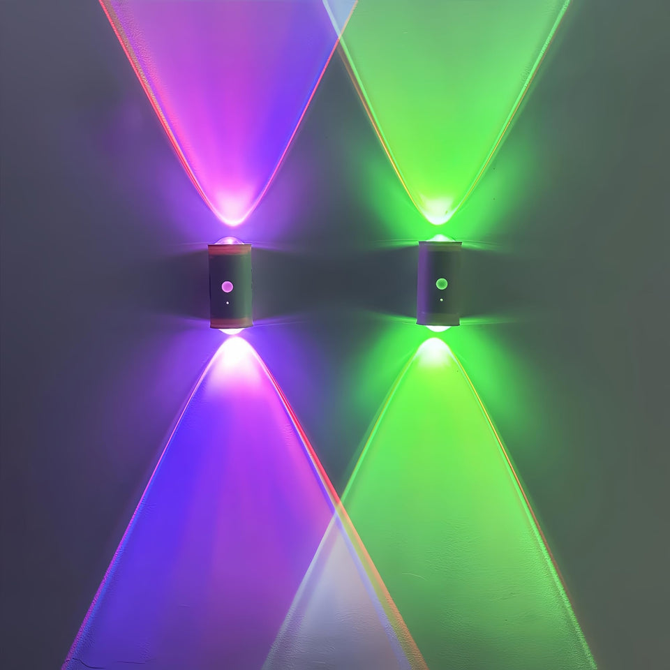 Generic 4-pack rechargeable RGB wall lamp showing vibrant colors for stairs