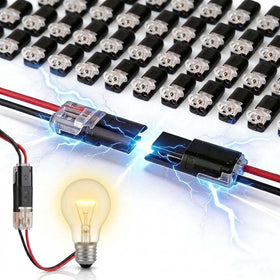 Generic 50pcs double-wire connector with locking buckle for tidy wiring setup.