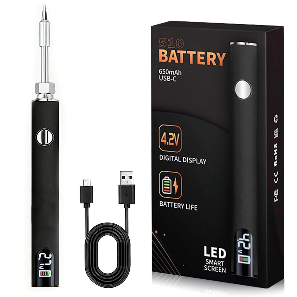 Generic 510-threaded cart pen with LED display for precise electronics work.