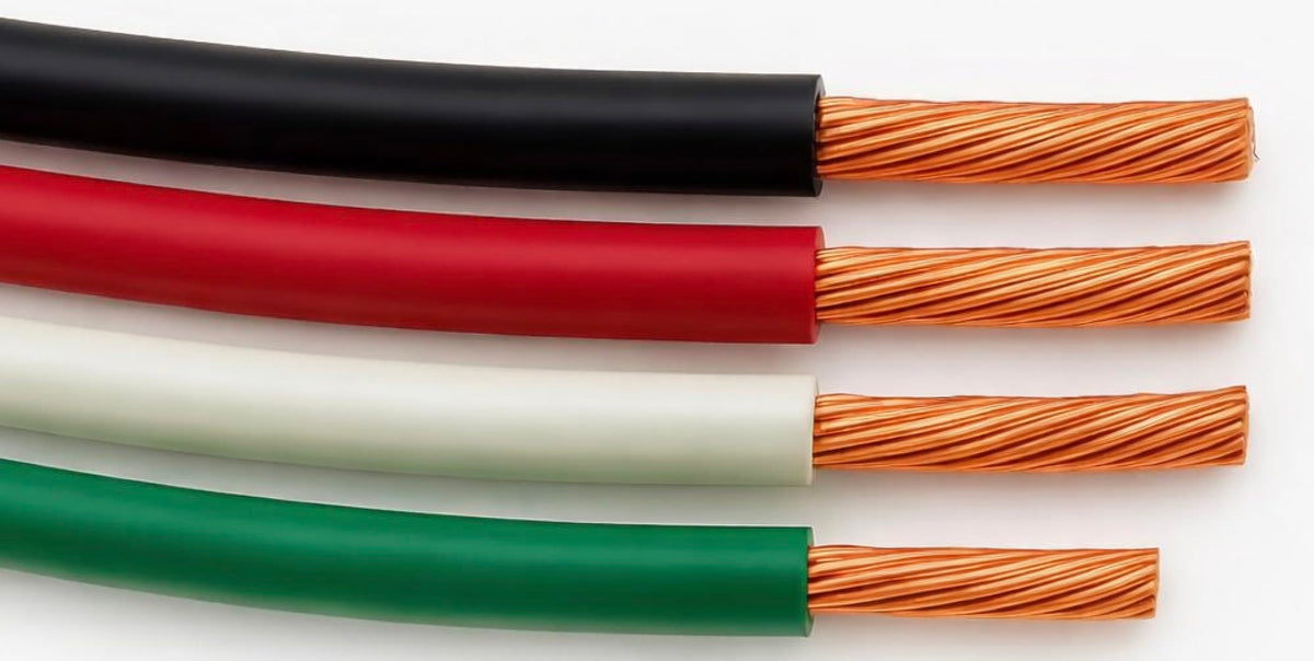 Generic 5 ft THHN stranded wire set with black, red, white 6 AWG for quick residential installs