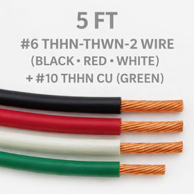 Generic 5 ft THHN stranded wire set with green ground for safe equipment hookups