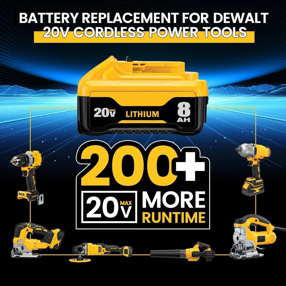 Generic 8Ah high-capacity battery on a workbench