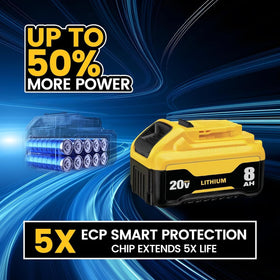 Generic 8Ah lithium battery for Dewalt DCB206 compatibility enhances DIY efficiency.