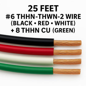Generic 8 AWG green ground wire ensuring reliable grounding for safety in installations.