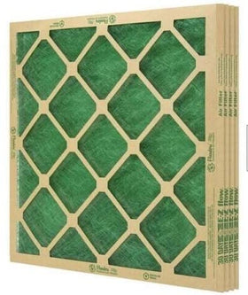 Generic AA Flanders 20x25x1 four-pack filter box for easy replacement in homes.