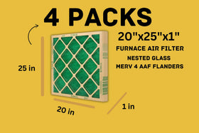 Generic AA Flanders 20x25x1 filter installation in a standard HVAC.