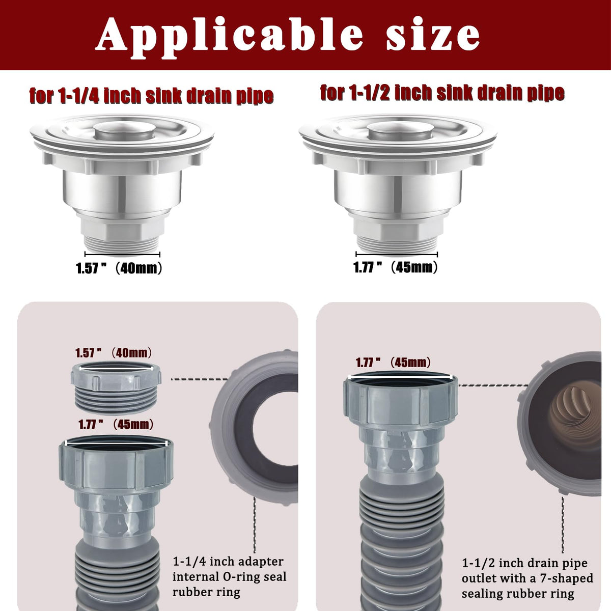 Generic adjustable drain pipe 13-33.5 inches supports tight under-sink turns