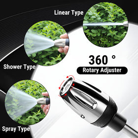 Generic adjustable pressure control enables gentle watering and powerful stain removal