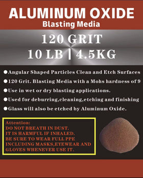 Generic Aluminum Oxide 120 Grit ready to etch and finish surfaces.