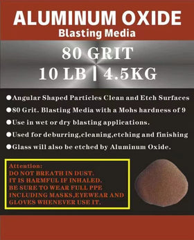 Blasting cabinet with aluminum oxide 80 grit ready for dry or wet blasting