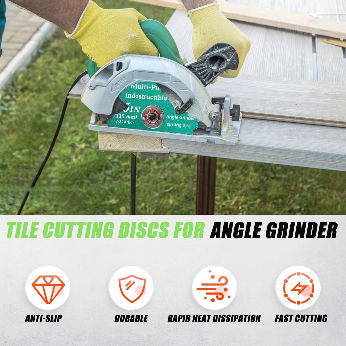 Generic angle grinder cut-off wheels in use on metal projects.