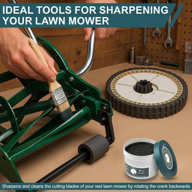Generic 120g backlapping compound provides balanced sharpening for reels.