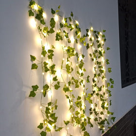 Generic bendable copper wire ivy light for flexible decorating.