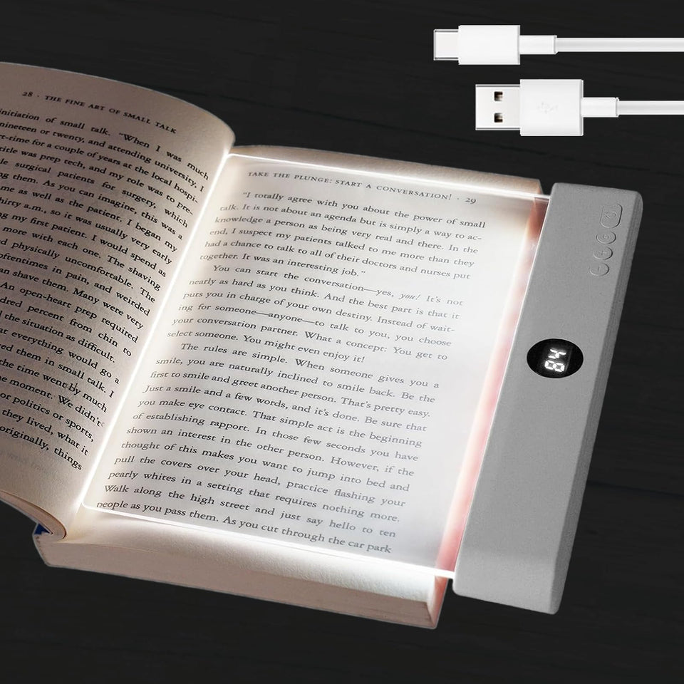 Generic Book Light flat panel front view with even, glare-free illumination